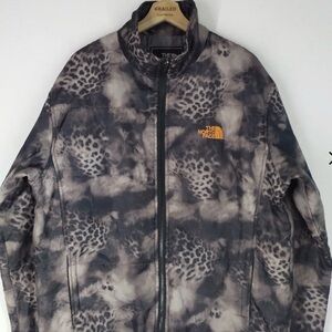 Vintage The North Face Grey Black Leopard-Print Jacket summit series 2 XL